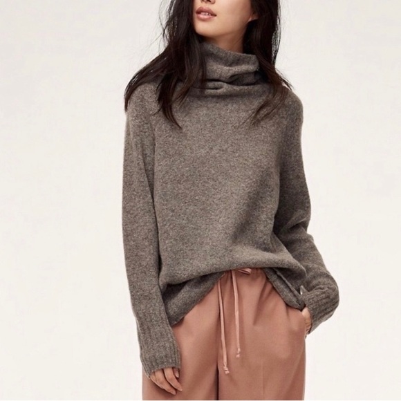 Aritzia Sweaters - ARITZIA COMMUNITY Plutarch Wool Yak Grey Brown Cowl Neck Sweater Sz XS
